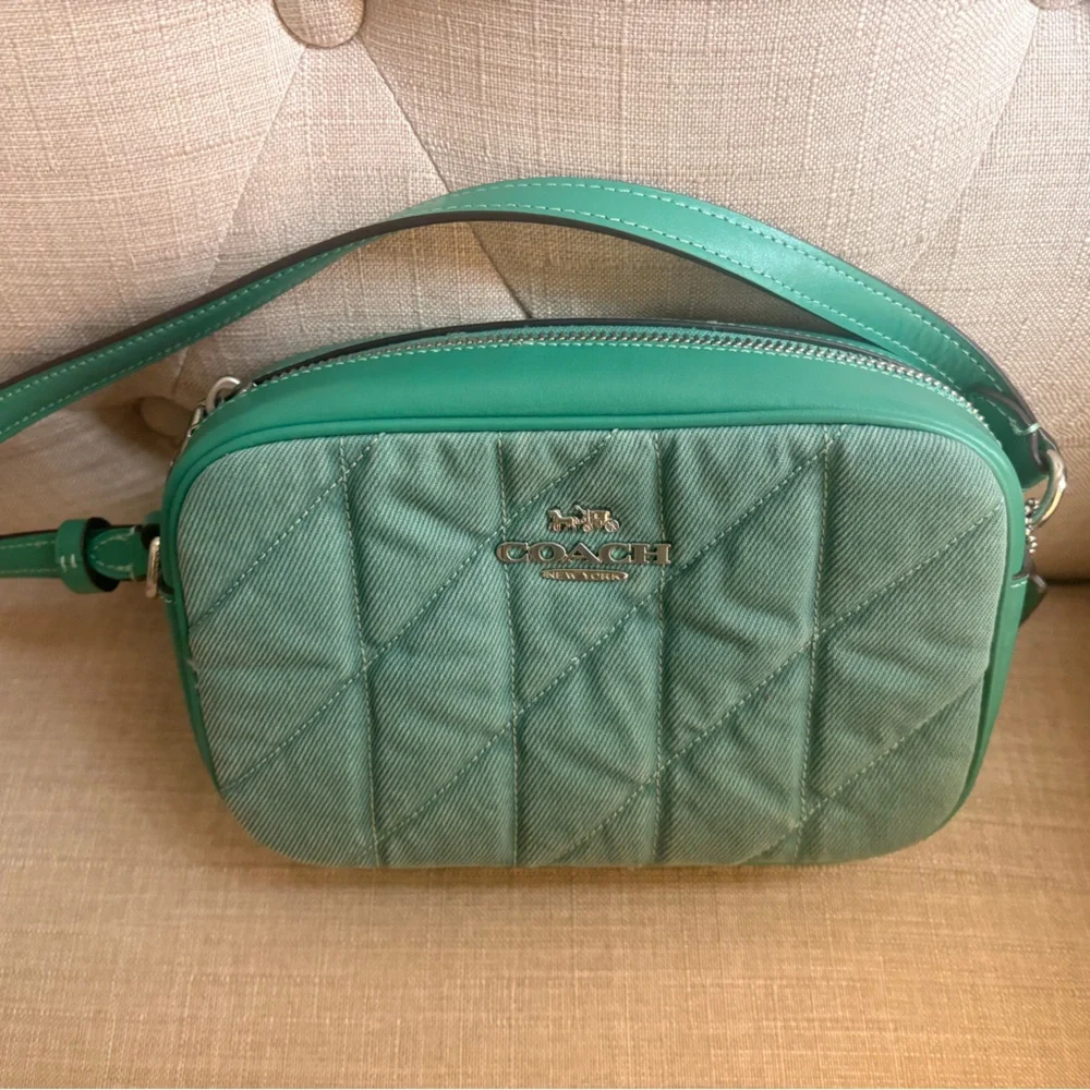 Coach Quilted Green Crossbody Bag